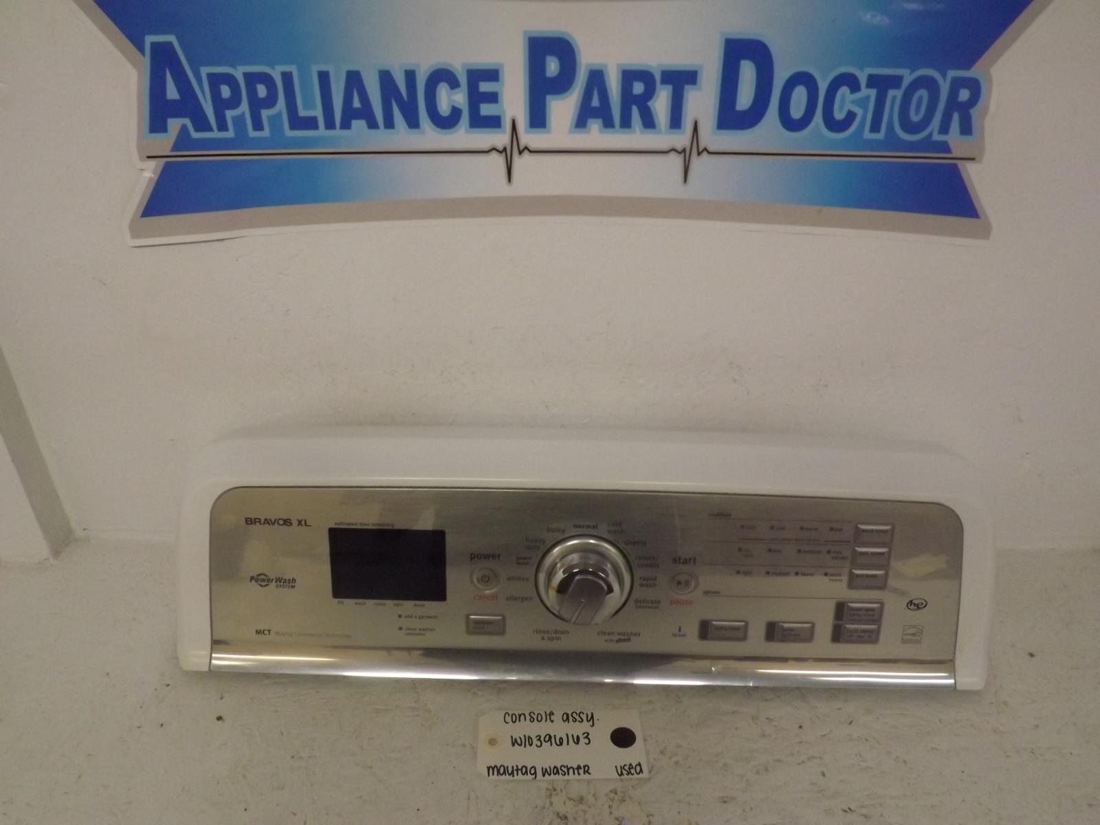 Maytag Washer W10396163 Control Panel Assembly Used Maytag Washer W10396163 Control Panel Assembly Used